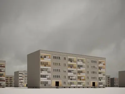 PRE-FABRICATED CONCRETE PANEL RESIDENTIAL BUILDINGS ASSET Free 3D model