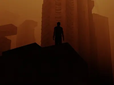 Blade runner look made in blender 3D model