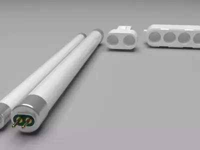 Fluorescent Tubes Set 3D model