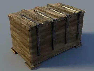 Wooden chest 3D model get