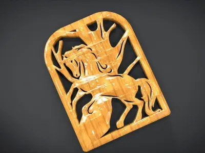 Window ventilation ornaments with horse motifs 3D print model
