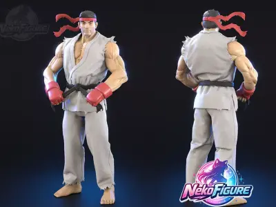 Ryu Street Fighter Statue Figurine stl printable 3D print model