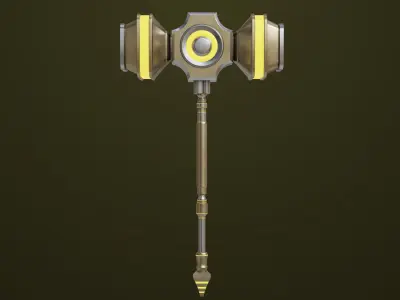 Sci Fi Battle Hammer05 All PBR Unity UE Textures Included Low-poly 3D model