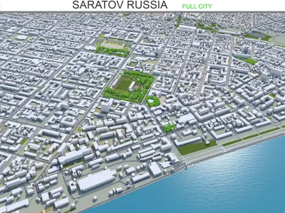 Saratov Russia 60km Low-poly 3D model