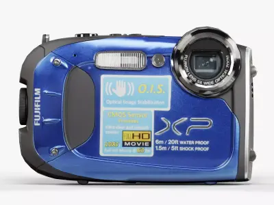 Fujifilm FinePix XP60 Blue rugged and proof digital camera Low-poly 3D model