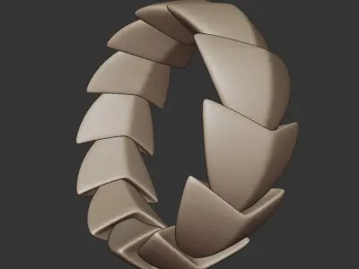 Desert Fang Ring - Futuristic Sci-Fi Modular Jewelry 3D Print 20 3D print model