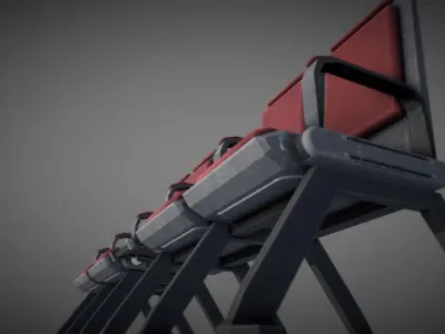 Industrial Chair Modular Pack Low-poly 3D model