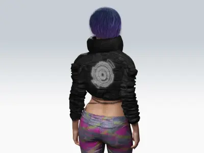 Scifi cyberpunk Girl - Fully Rigged Low-poly 3D model