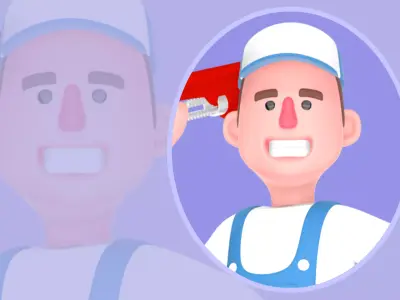 Stylized 3D Male Mechanic Character - Confident Cartoon Worker 3D model