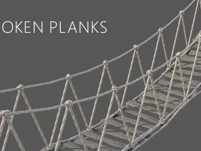 Procedural Rope Bridge - Blender Geo Nodes 3D model