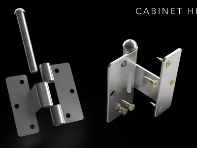 Offset Cabinet Hinge with Screw - 4 Pieces 3D model