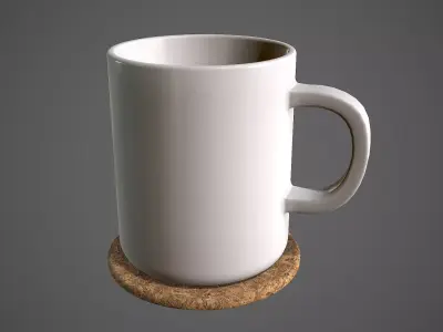 Coffee Mug Porcelain Low-poly 3D model