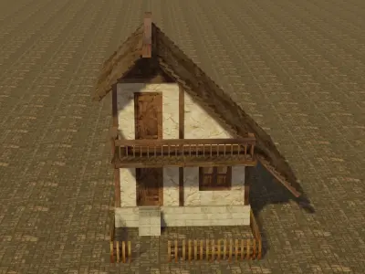 Medieval house 10 Low-poly 3D model