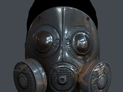 Gas mask helmet 3d model scifi Low-poly Low-poly Low-poly 3D model