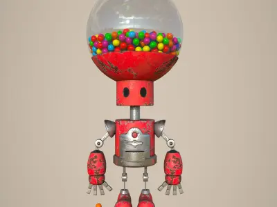Candy Robot 4k textures Low-poly 3D model