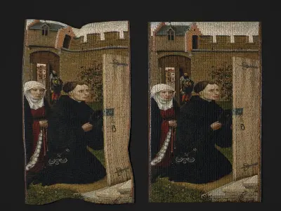 Merode Alter Piece Left Side Low-poly 3D model