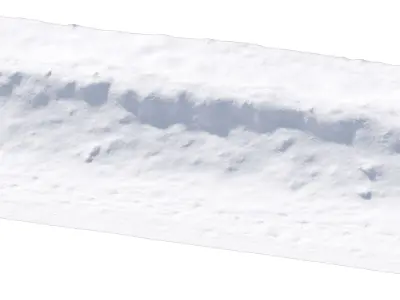 Snowdrift by the road 3D model