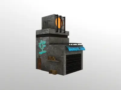 Cyberpunk City - Building 24 Low-poly 3D model