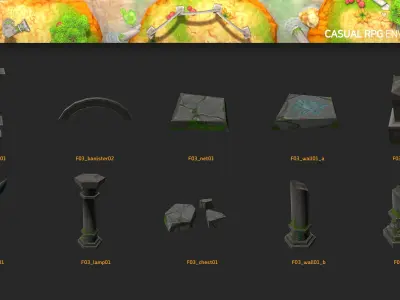 Casual RPG Environment 05 Low-poly 3D model