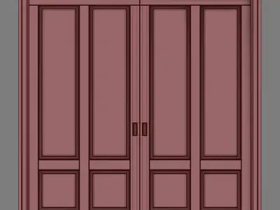Classic wooden door 3D model