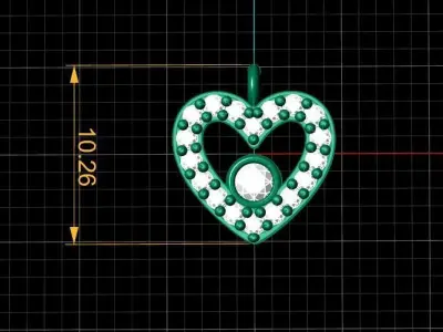  Collection Heart 9 Pendant 3D print model