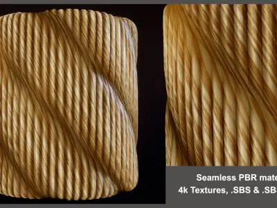 Seamless PBR Rope Material Textures Texture