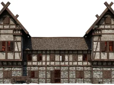 Old Medieval Building House 4K Textures GameReady 67 Low-poly 3D model