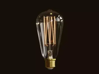 Vintage Incandescent Edison Light Bulb 3D model