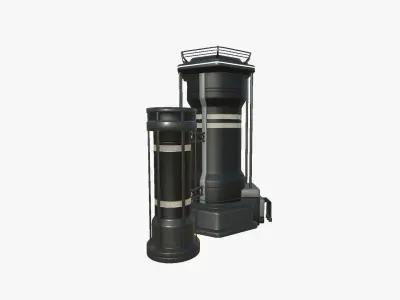 SciFi Facility A07 Black - Sci Fi Exterior Design Low-poly 3D model