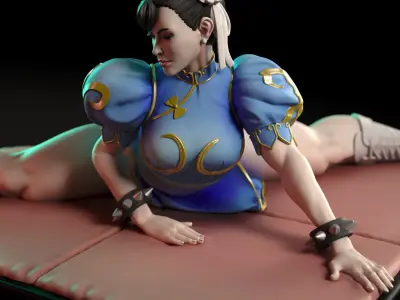 Chun Li stretching 3D print model