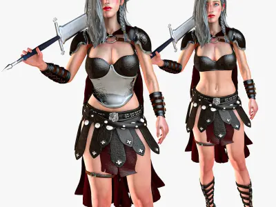 Historical Female Girl Character Fantasy Collection 3D model