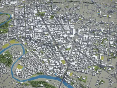 Sendai  Low-poly 3D model