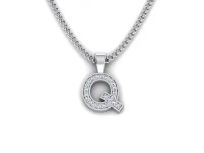 Pendant Q letter 3D print model
