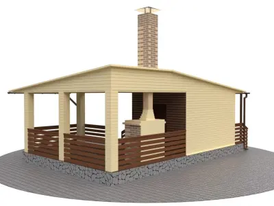 Outdoor gazebo 3D model