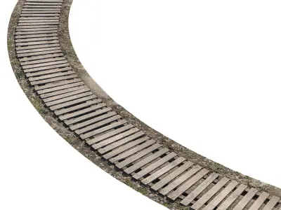 Realistic Wooden Path 3D model