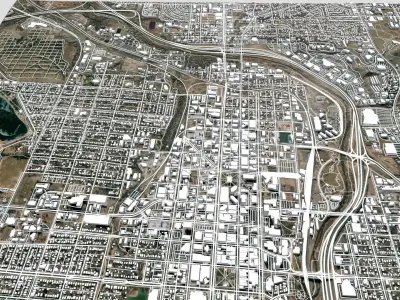 Cityscape Colorado Springs USA  3D model