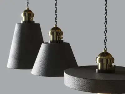  Concrete Vasa Minimalist Pendant Light Low-poly 3D model