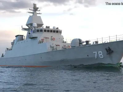  Iranian Destroyer Deylaman Rigged 