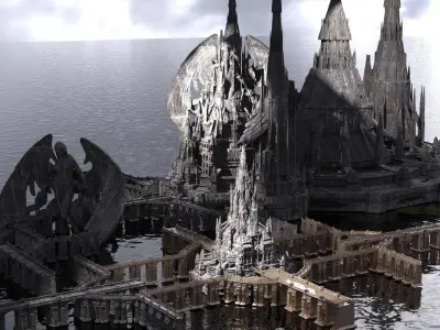 Maleficent Evil Tower City Extended Kit bash 3D model