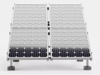 Solar Panel Set V1 - Monocrystalline Photovoltaic Array  3D model