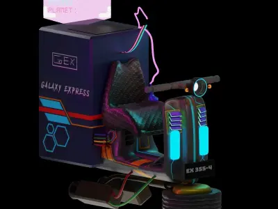 Sci - Fi Motorcycles 3D model