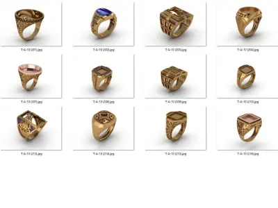 ring 120 pieces drawing 3d rihone drawing ring rings ring 3D print model