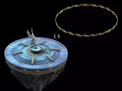 Moon City - Round Platform 03 3D model