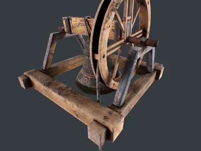 Old Church Bell animated Low-poly 3D model