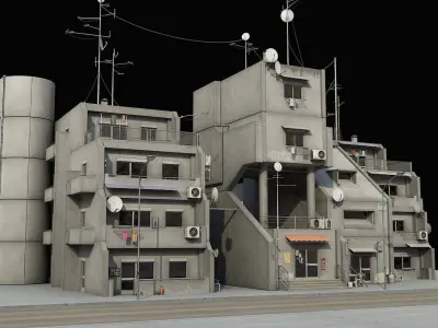 SCIFI Cyberpunk Buildings Pack Low-poly 3D model