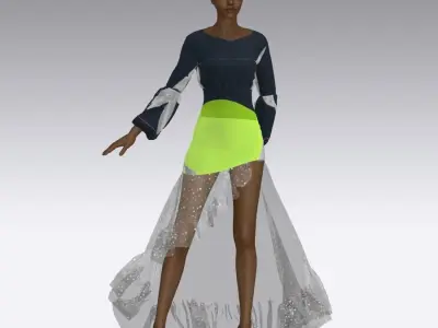 Funeral outfit  Low-poly 3D model