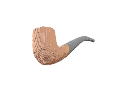 Voxel Tobacco Pipe v1 003 Low-poly 3D model