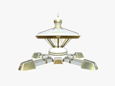 SciFi Facility C11 Gold - Sci Fi Exterior Design Low-poly 3D model