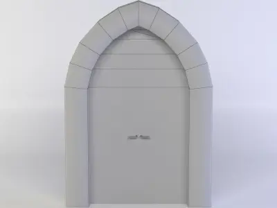 Door gothic Low-poly 3D model