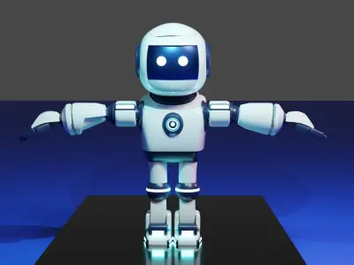 3D High Poly Chat Bot Mascot Design 3D model